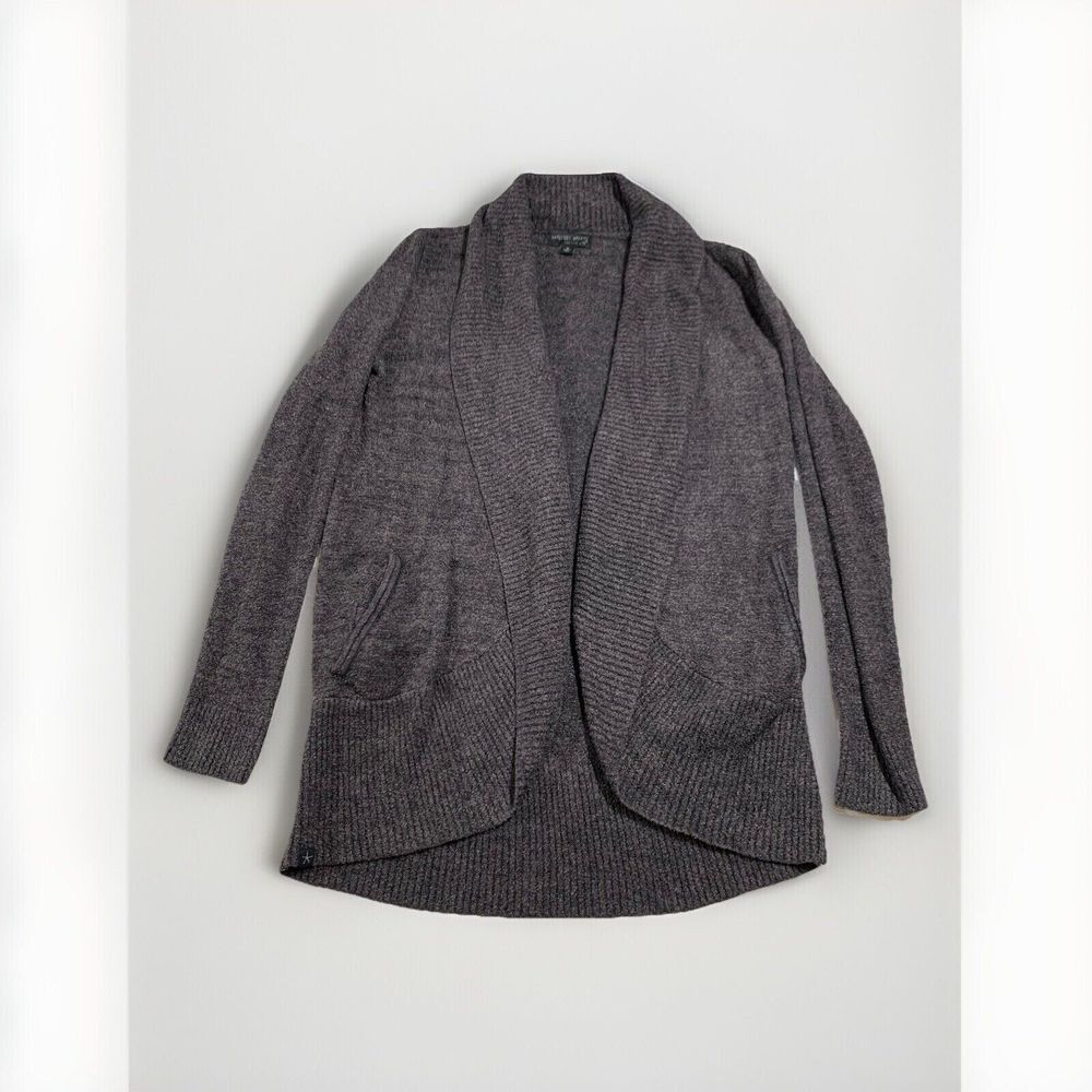 Barefoot Dreams Cardigan‎ Sweater Womens M Gray Cozy Chic Lite Open Front Soft
